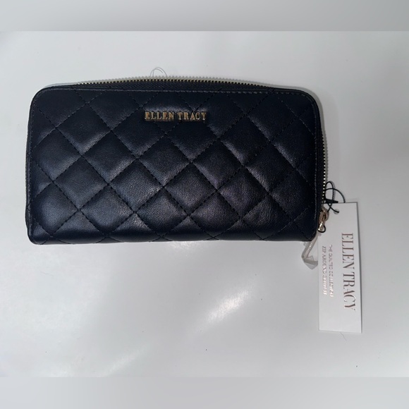 Ellen Tracy Handbags - Ellen Tracy Black Wallet The Quilted Collection NWT